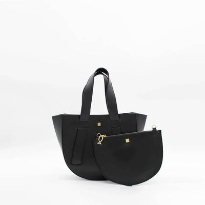 black leather cross body satchel bag, handmade in greece