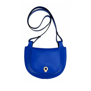 crossbody satchel bag and clutch, leather handbag handmade in Greece in royal blue