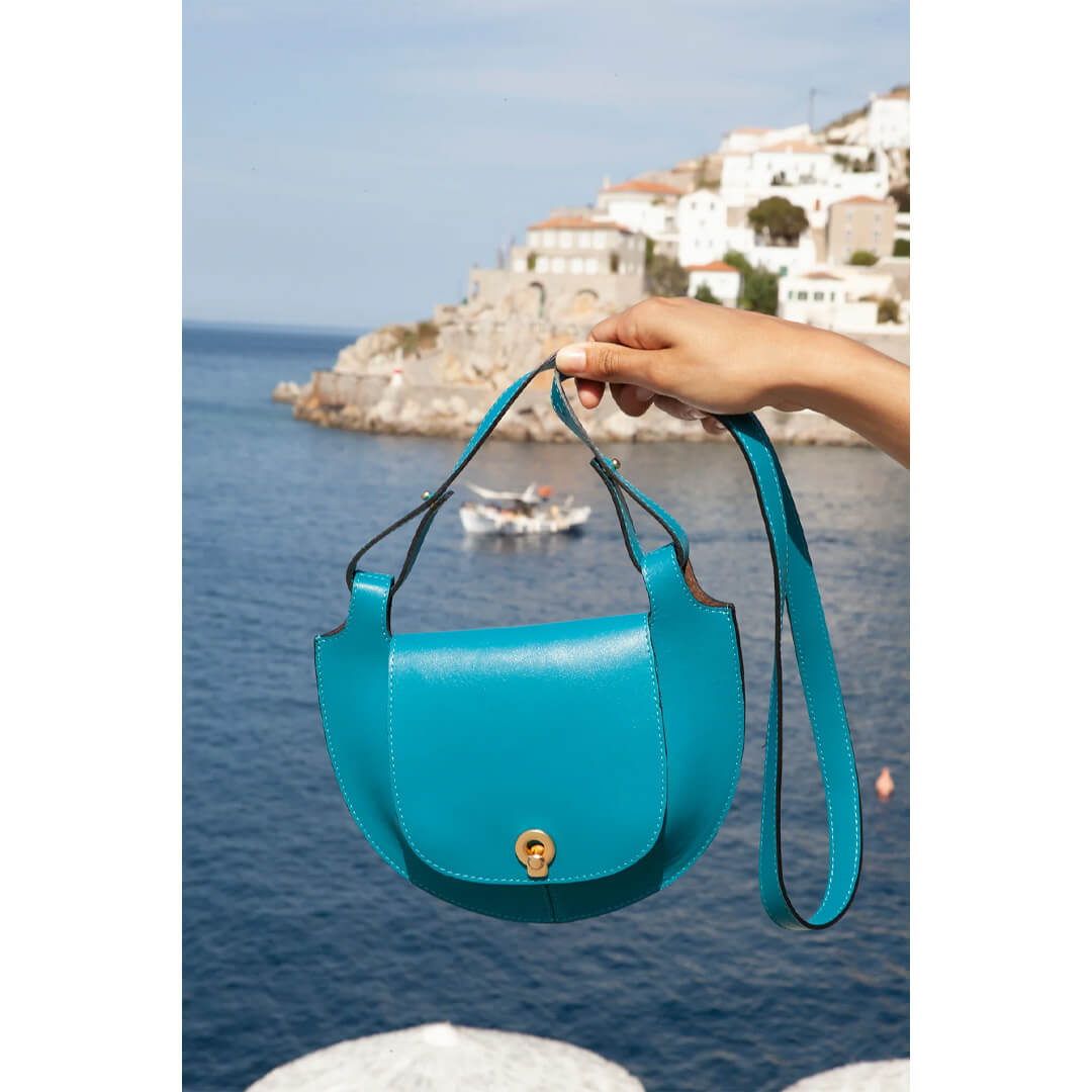 crossbody satchel bag and clutch, leather handbag handmade in Greece in pink