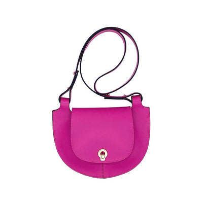 crossbody satchel bag and clutch, leather handbag handmade in Greece in pink