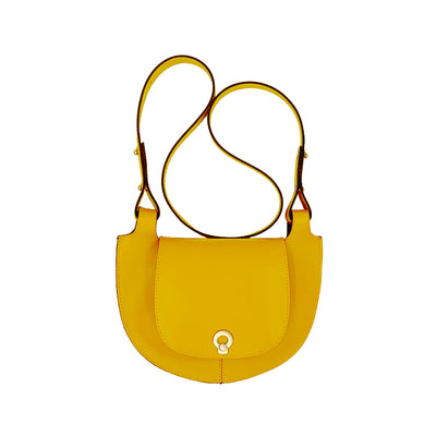 crossbody satchel bag and clutch, leather handbag handmade in Greece in yellow