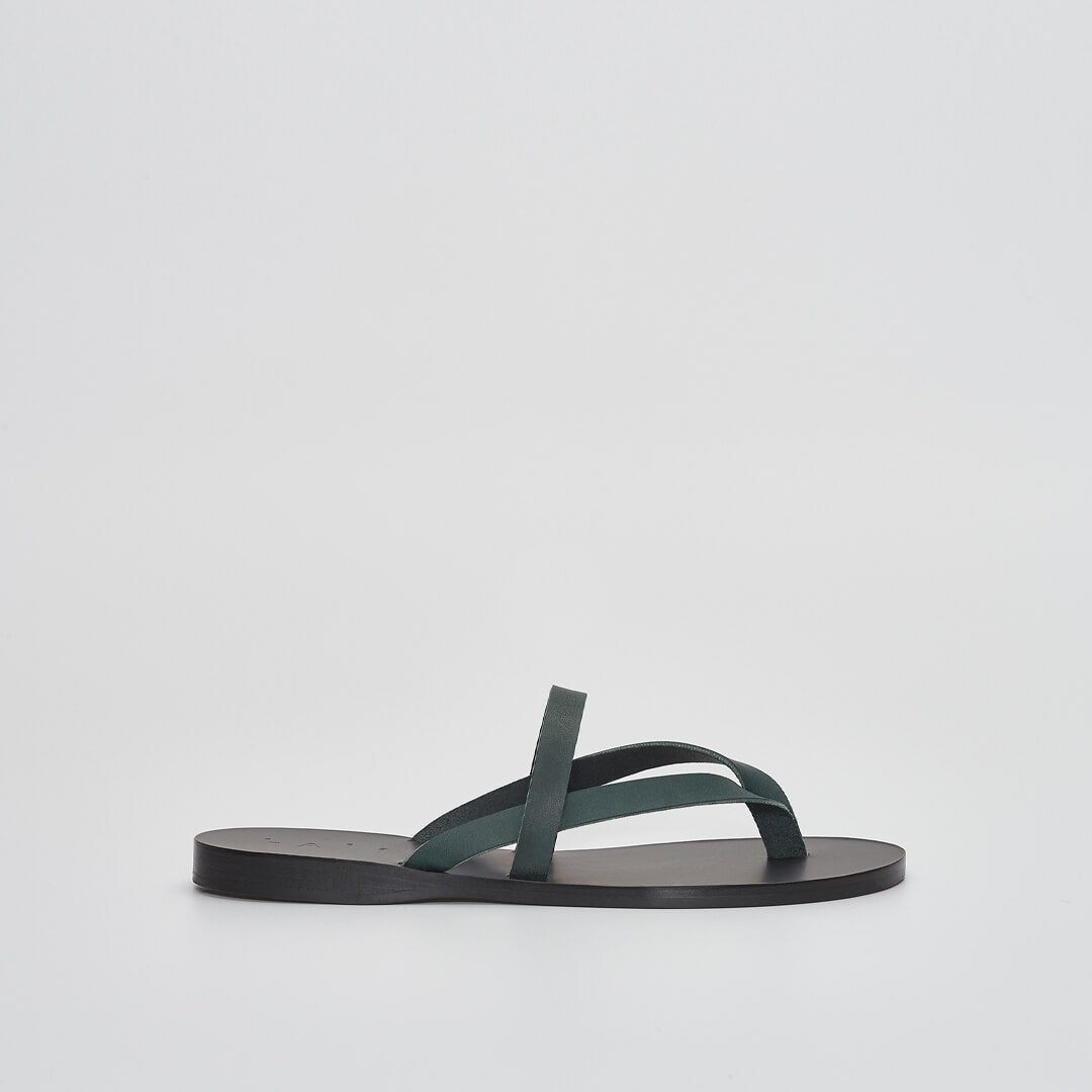blue-green greek thong leather sandals#color_agave