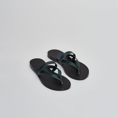 blue-green greek thong leather sandals#color_agave