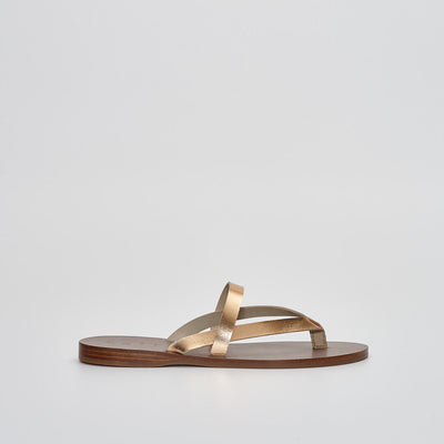 Metallic gold italian leather sandalsgreek sandals, thong sandals, leather sandals, metallic sandals#color_antico