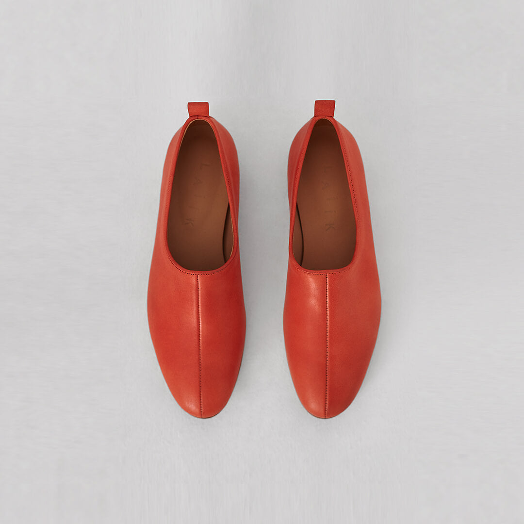 red ballet flats leather shoesred leather ballet flats shoes, italian leather, greek flat shoes#color_red