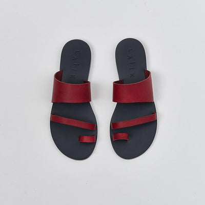 Greek sandals, made with vegetable-tanned Italian leather #color_berry