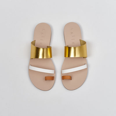  Greek sandals in metallic gold Italian leathern leather, sandals made in greece #color_metallic-gold