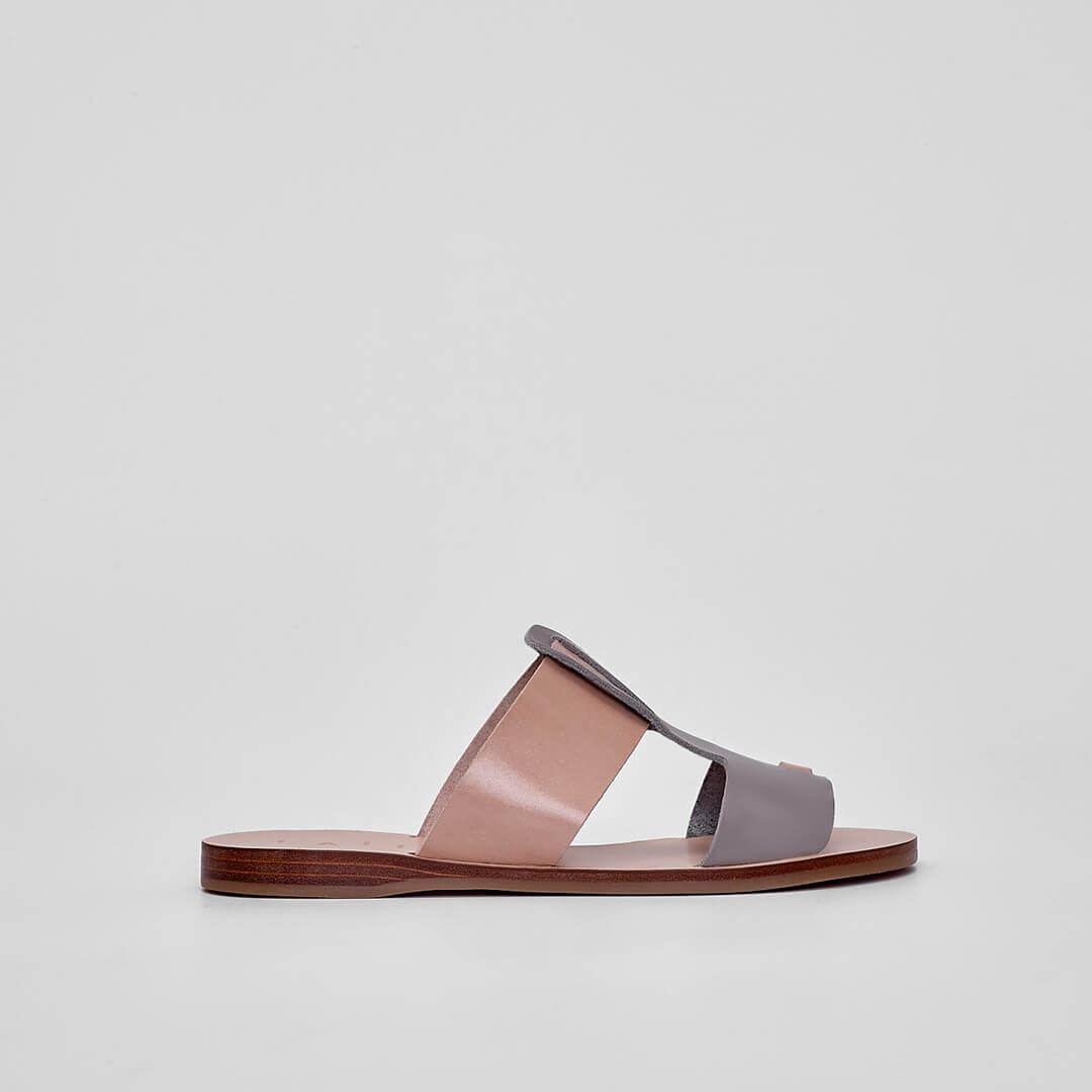 greek sandal, made in greece #color_beach-tan-and-grey