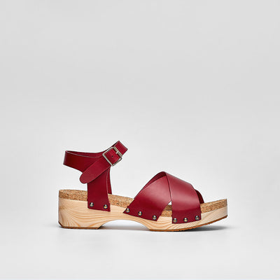 wooden clogs in burgundy italian leather #color_burgundy