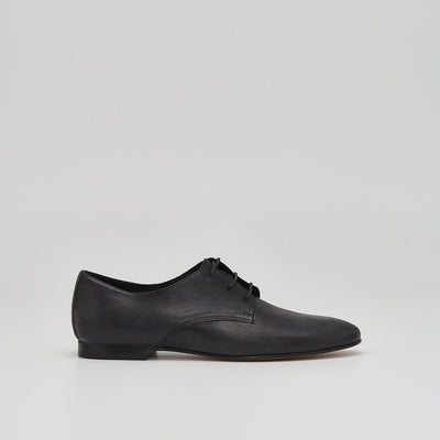 derby oxford leather shoes in black italian leather #color_black