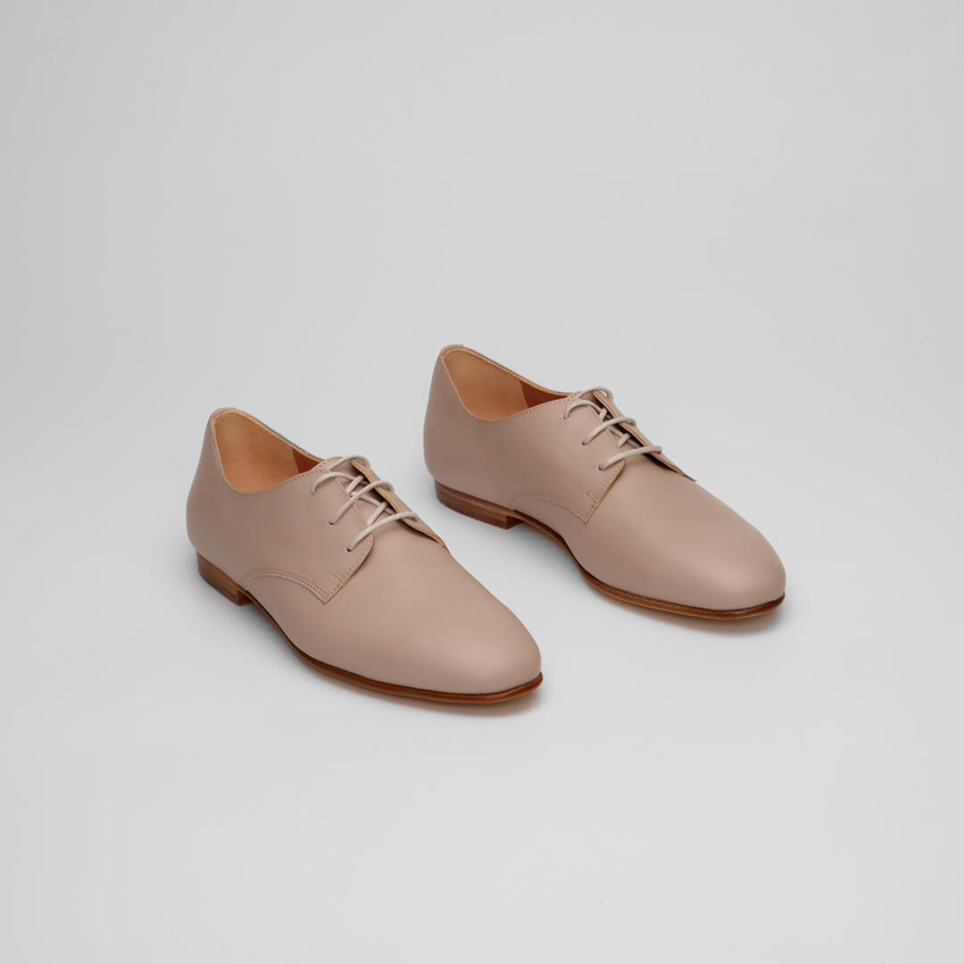 leather shoe, leather derby shoe, italian leather, made in greece #color_greek-stone-grey