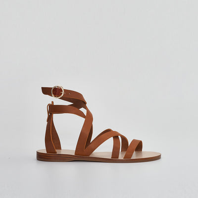 greek gladiator sandal, made in greece, italian leather #color_amber