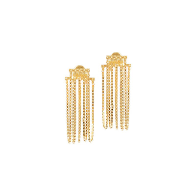 gold dangling earrings, handmade in Greece