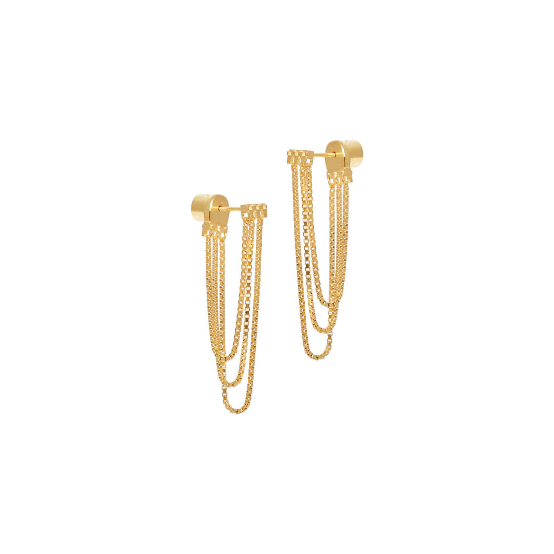 gold plated earrings, made in greece. 