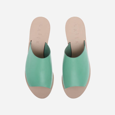 block heel, leather mules, made in greece #color_mint
