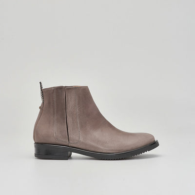 ash brown italian leather chelsea boots, made in greece