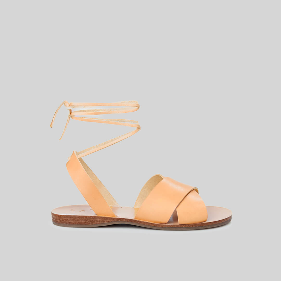 Greek lace-up sandal, Italian vegetable-tanned leather