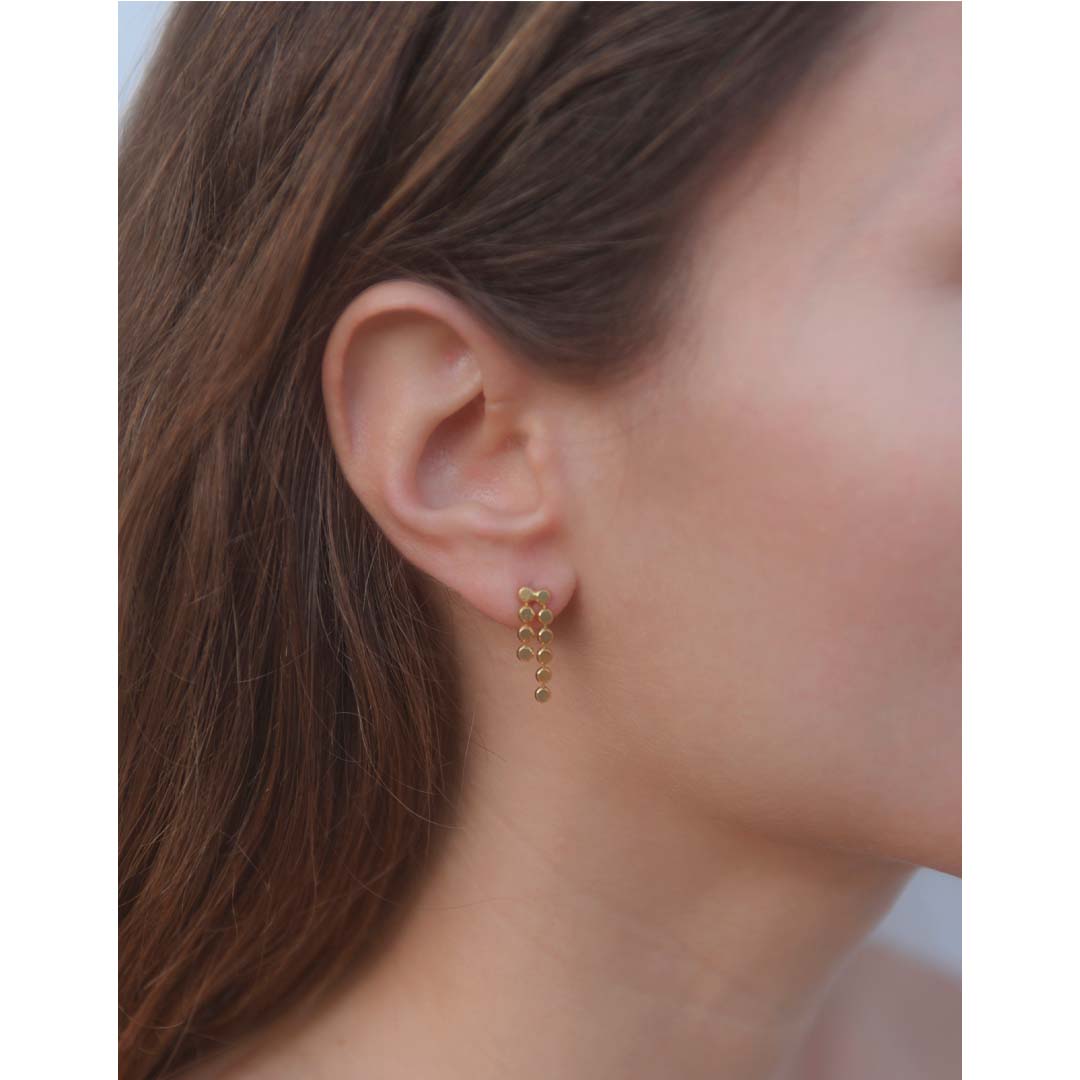 drop earrings, gold earrings, made in greece