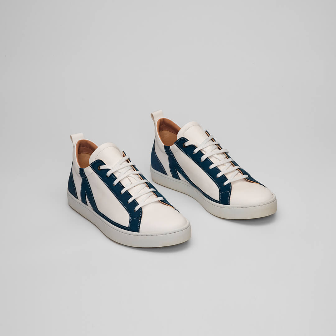 greek leather sneaker, italian leather, white sneaker, handmade in greece #color_soft-blue