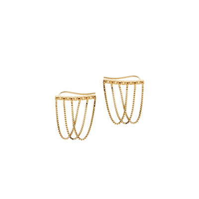 gold dangling earrings, made in greece