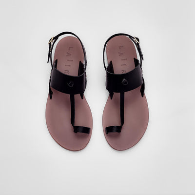 vegetable-tanned leather, greek sandals, made in greece #color_black